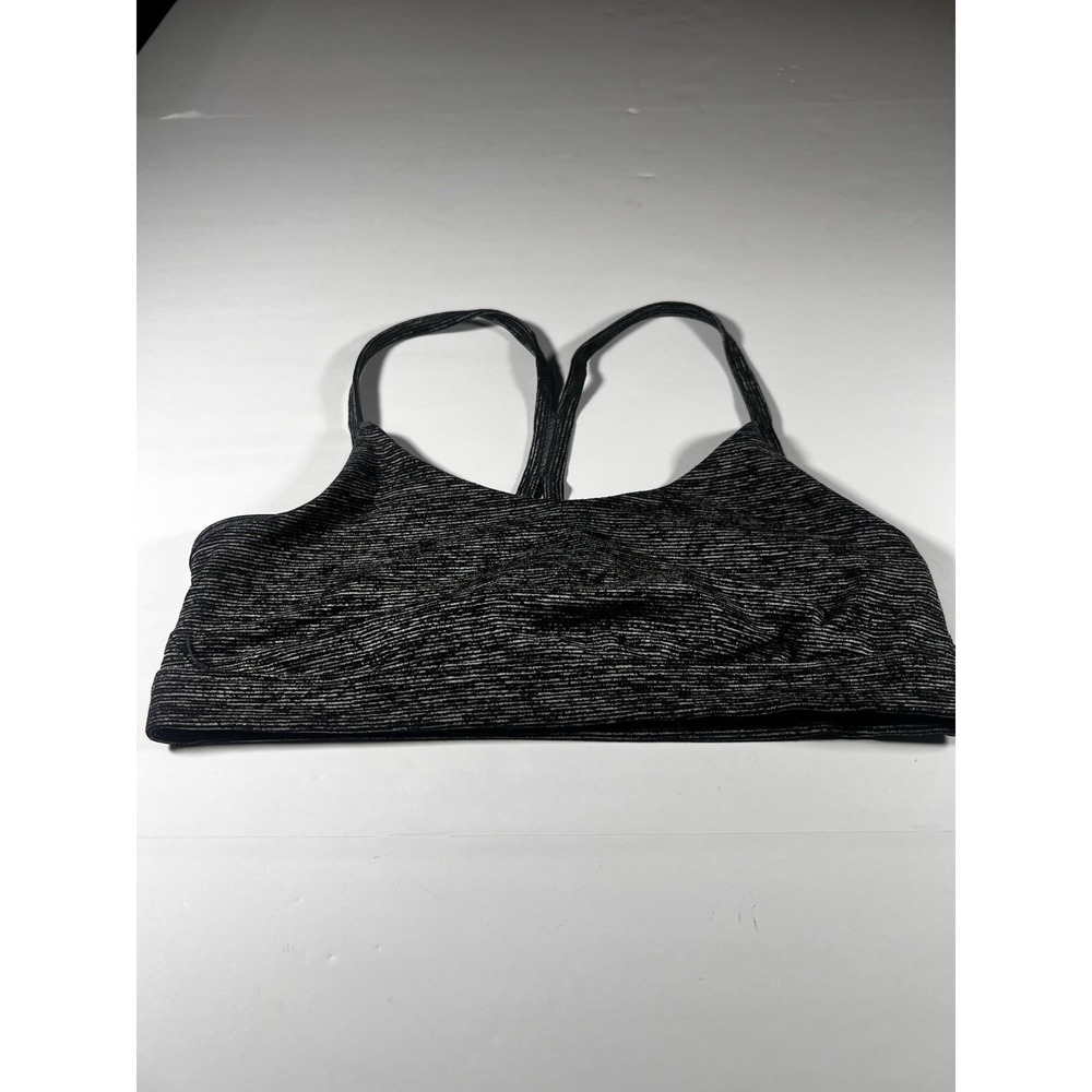 Old Navy Active Medium Black Striped Sports Bra Back Racerback Go Dry